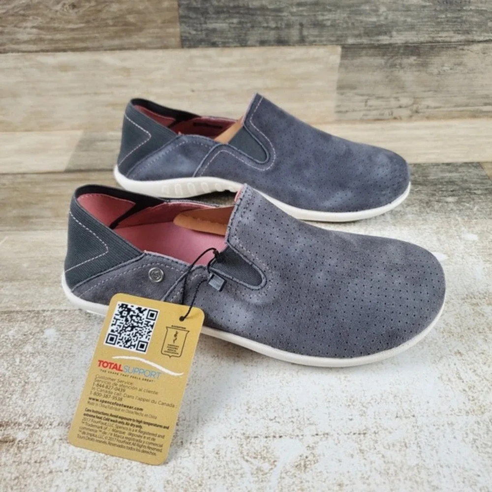 Spenco Siesta Convertible Womens Shoes Sz 6 Gray Suede Slip On Round Toe Sneaker